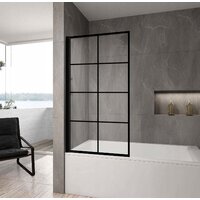 Стеклянная шторка для ванны Rea Lagos-1 Fix 70 (черный/прозрачное стекло) - Превью изображения №2 — Интернет-магазин Time-Shop