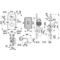 Душевая система  KFA Armatura Malaga 575930100 - Превью изображения №2 — Интернет-магазин Time-Shop
