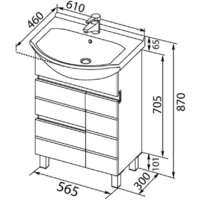  Aquanet Тумба под умывальник Доминика 60 171684 - Превью изображения №7 — Интернет-магазин Time-Shop