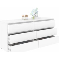 Комод Кортекс-мебель Бари 160 6ш (белый/белый/белый) - Превью изображения №2 — Интернет-магазин Time-Shop