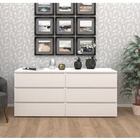 Комод Кортекс-мебель Бари 160 6ш (белый/белый/белый) - Превью изображения №3 — Интернет-магазин Time-Shop