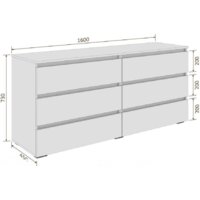 Комод Кортекс-мебель Бари 160 6ш (белый/белый/белый) - Превью изображения №5 — Интернет-магазин Time-Shop