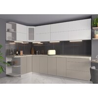 Готовая кухня Интерлиния Мила Матте 1.5x3.0 А левая (белый/луна/опал светлый) - Превью изображения №2 — Интернет-магазин Time-Shop