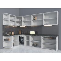 Готовая кухня Интерлиния Мила Матте 1.5x3.0 А левая (белый/луна/опал светлый) - Превью изображения №3 — Интернет-магазин Time-Shop