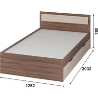 Кровать Тащи в дом Гармония КР606 120х200 (ясень-шимо/светлый/темный) - Превью изображения №3 — Интернет-магазин Time-Shop