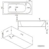 Ванна BAS Атланта 170x70 - Превью изображения №4 — Интернет-магазин Time-Shop
