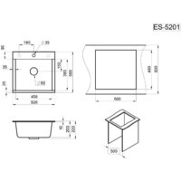 Кухонная мойка Granula ES-5201 (графит) - Превью изображения №5 — Интернет-магазин Time-Shop