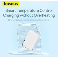 Внешний аккумулятор Baseus Magnetic Mini Air Wireless Fast Charge Power Bank 20W 10000mAh (белый) - Превью изображения №18 — Интернет-магазин Time-Shop