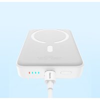 Внешний аккумулятор Baseus Magnetic Mini Air Wireless Fast Charge Power Bank 20W 10000mAh (белый) - Превью изображения №11 — Интернет-магазин Time-Shop
