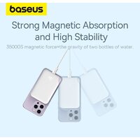 Внешний аккумулятор Baseus Magnetic Mini Air Wireless Fast Charge Power Bank 20W 10000mAh (белый) - Превью изображения №16 — Интернет-магазин Time-Shop