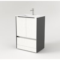  Дабер Тумба под умывальник 017 60 Т17.6.0.20Ч (белый древесный/серый/ручка черная) - Превью изображения №2 — Интернет-магазин Time-Shop