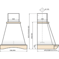 Кухонная вытяжка Elikor Ротонда 60П-1000-П3Д (бежевый/дуб неокрашенный) (940945) - Превью изображения №2 — Интернет-магазин Time-Shop