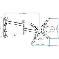 Кронштейн для телевизора VLK TRENTO-19 (черный) - Превью изображения №2 — Интернет-магазин Time-Shop