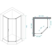 Душевой уголок RGW PA-86 100x100 (хром/прозрачное стекло) - Превью изображения №3 — Интернет-магазин Time-Shop