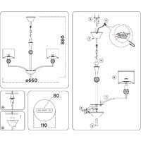 Подвесная люстра Ambrella light LH71121/5 SN/WH (никель/белый) - Превью изображения №10 — Интернет-магазин Time-Shop