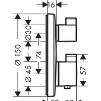 Смеситель Hansgrohe Ecostat S 15758000 - Превью изображения №4 — Интернет-магазин Time-Shop