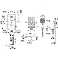 Душевая система  KFA Armatura Malaga 575950181 - Превью изображения №2 — Интернет-магазин Time-Shop