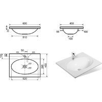 Умывальник Эстет Vegas Silk 60x45 ФР-00014921 - Превью изображения №4 — Интернет-магазин Time-Shop