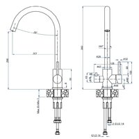 Смеситель GranFest QUARZ GF-Z5420 (нержавеющая сталь) - Превью изображения №3 — Интернет-магазин Time-Shop