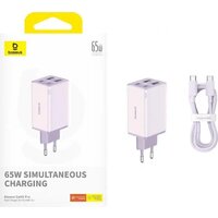 Сетевое зарядное Baseus GaN6 Pro Fast Charger 2C+2U 65W P10162701533-00 (фиолетовый) - Превью изображения №8 — Интернет-магазин Time-Shop