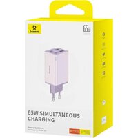 Сетевое зарядное Baseus GaN6 Pro Fast Charger 2C+2U 65W P10162701533-00 (фиолетовый) - Превью изображения №9 — Интернет-магазин Time-Shop