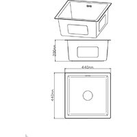 Кухонная мойка Diadonna DS4444B - Превью изображения №2 — Интернет-магазин Time-Shop