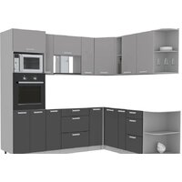 Интерлиния Мила Лайт 1.88x2.4 правая без столешницы (серебристый/антрацит)