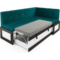 Угловой диван Мебель-АРС Нотис 191х82х116 см M11-27-2 (бархат сине-зеленый Star Velvet 43 Black Green) - Превью изображения №5 — Интернет-магазин Time-Shop