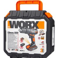 Ударная дрель-шуруповерт Worx WX371.1 (с 2-мя АКБ, кейс) - Превью изображения №2 — Интернет-магазин Time-Shop