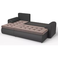 Угловой диван Stolline Ванкувер 08 левый (экокожа черная/велюр коричневый) - Превью изображения №4 — Интернет-магазин Time-Shop