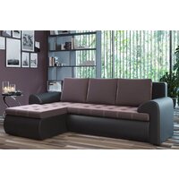 Угловой диван Stolline Ванкувер 08 левый (экокожа черная/велюр коричневый) - Превью изображения №6 — Интернет-магазин Time-Shop