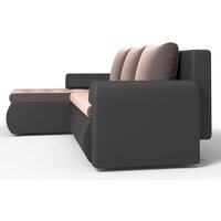 Угловой диван Stolline Ванкувер 08 левый (экокожа черная/велюр коричневый) - Превью изображения №3 — Интернет-магазин Time-Shop